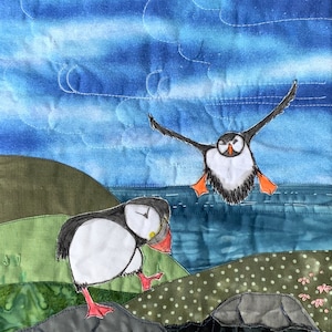 Carte Puffins, vierge pour votre propre message