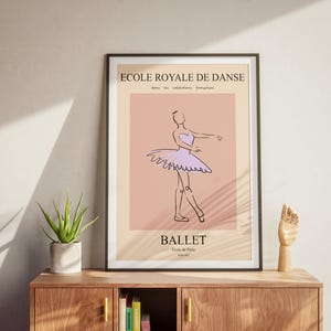 Ballerina print, ballet poster, Royal Ballet of Paris, gift for mother and daughter, ballet illustration, vintage ballet poster