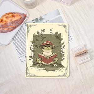 Coque iPad personnalisée motif livre de lecture grenouille, coque personnalisée impression motif livre de lecture amateur pour iPad Air7/6 A16