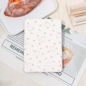 Cure Pink Flower Cute Little Cat Customized Kindle Case Custom With/Without Hand Strap For Kindle Paperwhite 12/11th,Kindle Case 2022/2024