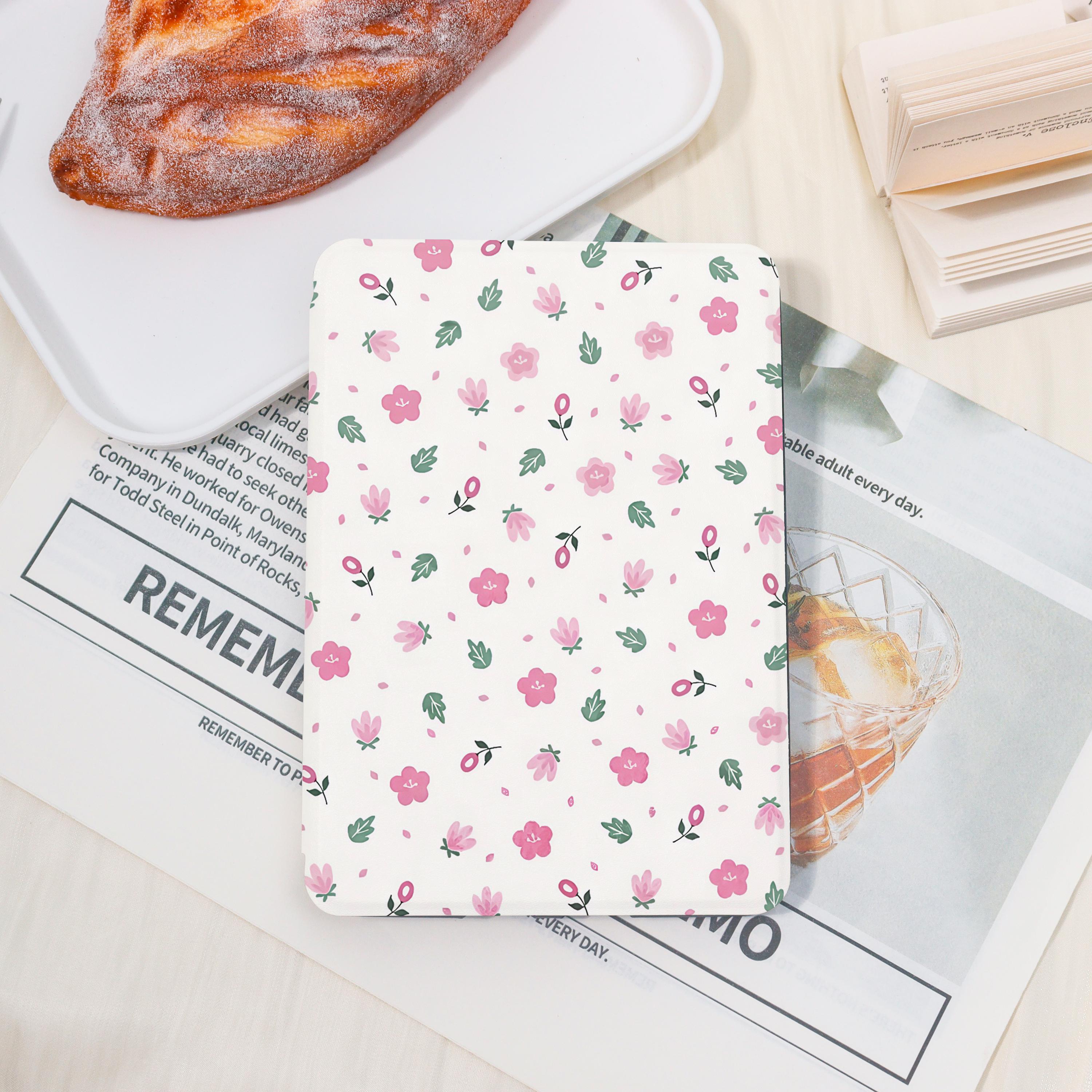 Adorable Barbie Pink Floral Pattern Kindle Case With/no Hand Strap for ...