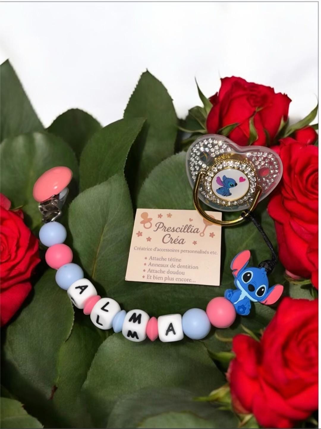 Stitch Pacifier Clip | Keychain - Personalized - Pacifier Clip - Baby ...