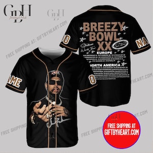 Chris Brown Breezy Bowl Baseball Jersey, Personalized Breezy Bowl XX 2025 Shirt, Breezy Bowl Tour XX Shirt, Chris Brown Tour Shirt