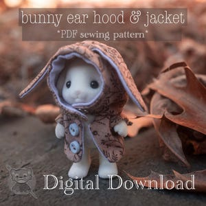 Patron - Sweat à capuche avec oreilles de lapin pour créature floquée taille enfant