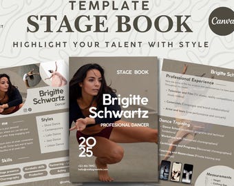 Dance Professional Resume Canva Template, Modern reimagining of the traditional CV for Dancers, Choreographers and Artists, Elegance Design