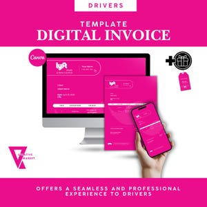 Rechnung für Berufskraftfahrer Canva-Vorlage, Minimal und Elegant, Lyft, Zwei für Smartphones optimierte Formate, Souvenirkarten