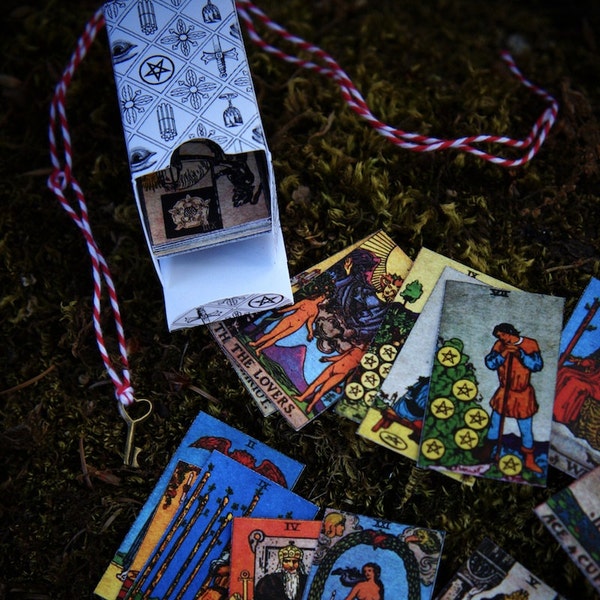 1/3 scale rider waite tarot deck for bjd - tarot cards for ball jointed dolls - bjd witchy prop - divination magic - SD bjd prop