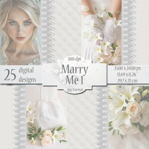 Marry Me 1 - 25 pagina's digitaal ontwerppapier