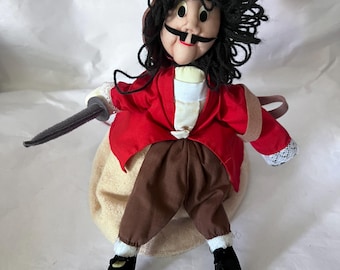 Peluche reversible vintage de 25 cm (10 pulgadas) de la historia del Capitán Garfio de Peter Pan de Alma’s Designs Topsy Turvy.