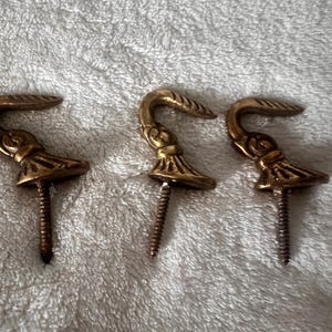 ヴィンテージ 70年代 フランス製アンティーク真鍮カーテンフック 3個セット