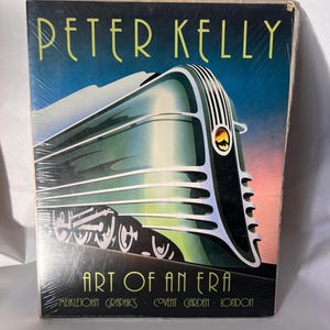 Póster vintage de tren “Art Of An Era”, de 1983, de Peter Kelly, 14” x 11”.