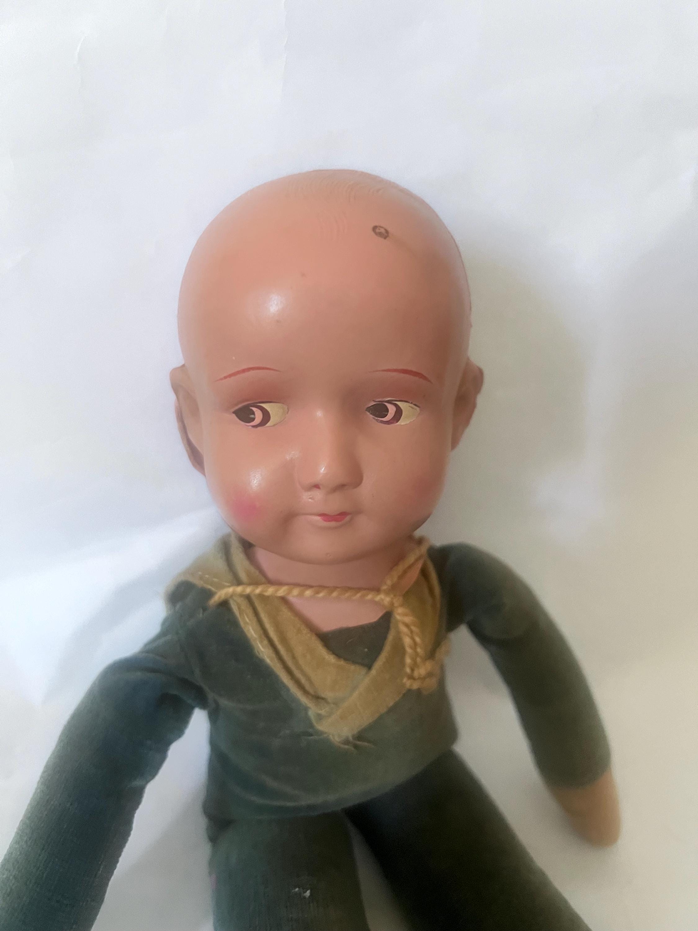 1930年代ヴィンテージ セルロイド製ヘッドクロス付きアメリカ海軍水兵 