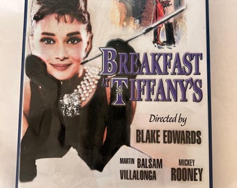 Breakfast at Tiffany's Collectable Tin Box, Movie Art Audrey Hepburn, Sz  10” X 7”