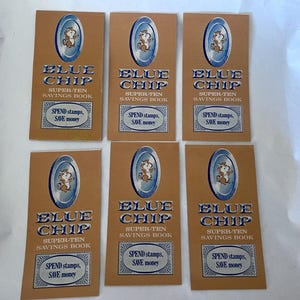 Vintage Blue Chip Stamps Savings Book - (6) No Stamp