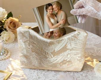 Custom Photo Purse, Personalized Wedding Clutch, Mother of the Groom or Bride Gift, Handmade Keepsake Bag, Gift for Mom, Mother's Day Gift