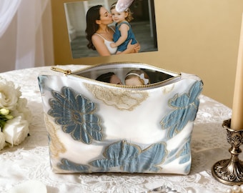 Personalized Wedding Photo Lining Purse, Custom Keepsake Gift for Mom, Handmade Photo Lining Clutch, Mother of the Groom Gift