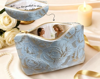 Personalized Wedding Photo Purse, Custom Photo Clutch, Photo Lining Purse, Handmade Keepsake Bag for Mom, Wedding Gift, Keepsake gift
