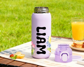 Personalized Engraved Kids Water Bottle, , Stainless Steel Tumbler for Kids Birthday Party, Back to School Gifts for Kids, Kid Water Bottle