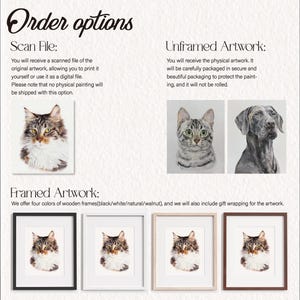 May include: A digital illustration of a cat with a white and gray coat. The image shows the cat's head and shoulders. The cat is looking directly at the viewer. The image is available as a digital download, unframed print, or framed print with a choice of four frame colors: black, white, natural, or walnut.