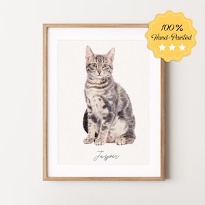 Mini Custom Watercolor Cat Portrait,Cat Portrait From Photo,Hand Painted Pet Portrait,Pet Painting,Custom dog portrait,Pet Memorial Gift
