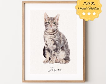 Mini Custom Watercolor Cat Portrait,Cat Portrait From Photo,Hand Painted Pet Portrait,Pet Painting,Custom dog portrait,Pet Memorial Gift