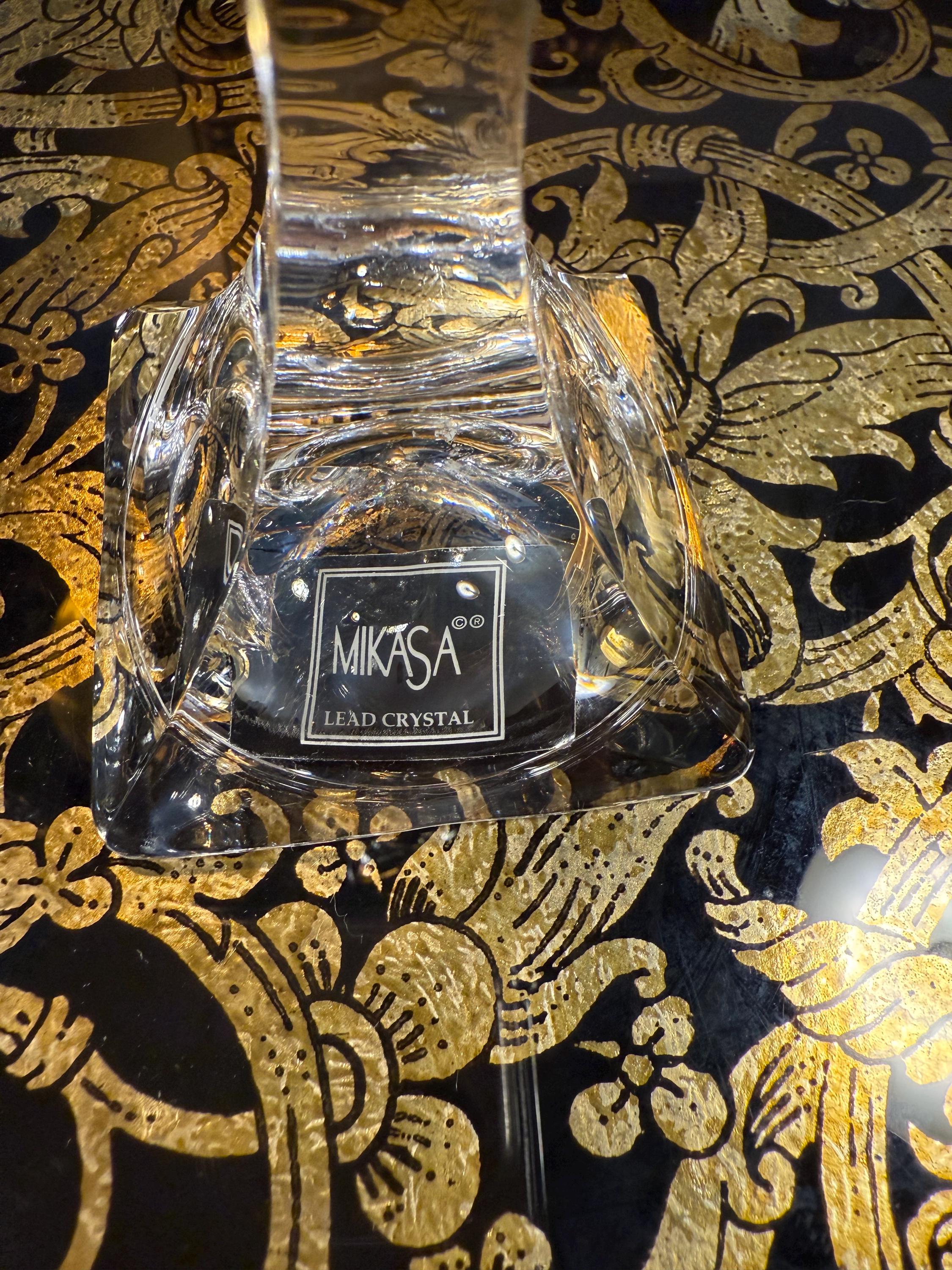 Mikasa Lead Crystal Candle Holders – Art Deco Style Pair  display picture 1