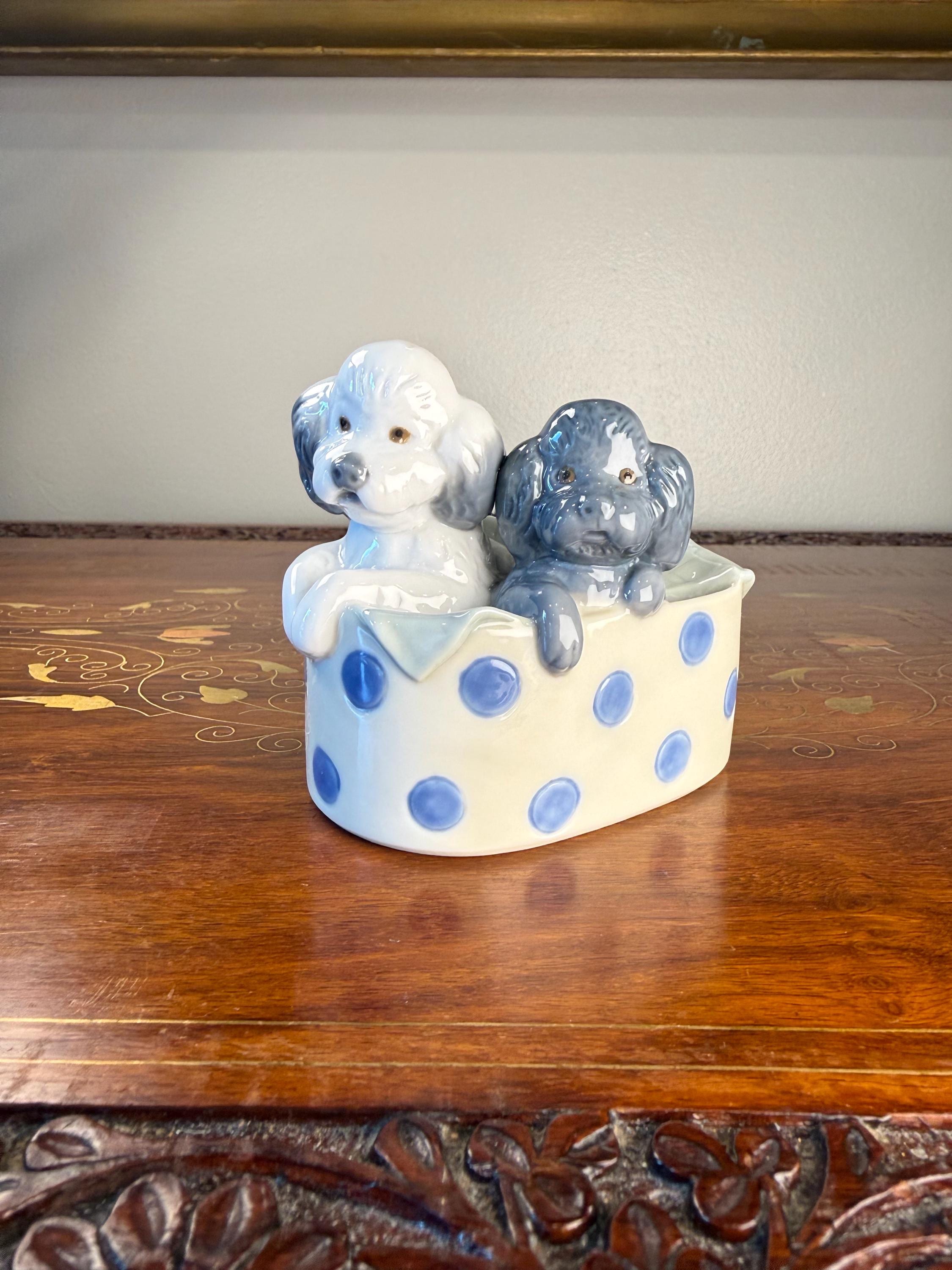 Lladro Puppies in Basket - Etsy