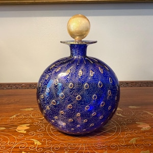 Murano Glass Decanter Blue Gold - Etsy