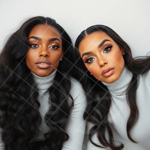 12 Beauty Stock Photos Hair Model for Hair Business Websites white background clean, simple aesthetic AI-Generated