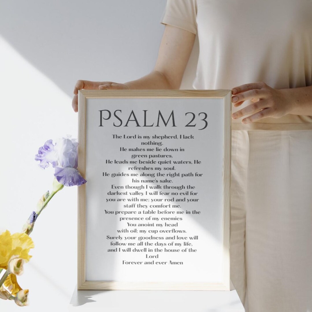 Minimalist Psalm 23 Bible Verse Wall Art Print | Christian Scripture ...