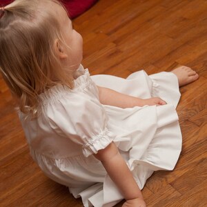 Girls Long Modest Easter Special Occasion Handmade White Cotton Short Sleeve Ruffled Peasant Dress Size 2-8 image 7