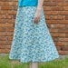 Women's Long Modest Turquoise Floral Spiral Maxi Skirt With Pocket Size ...