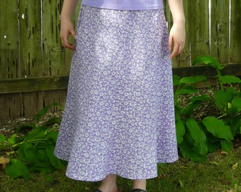 Ladies Long Modest Daisy Spiral Skirt with Pocket Size M - Multiple Colors