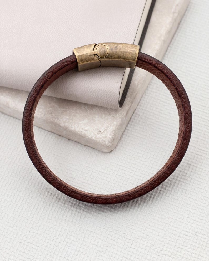 Personalized leather bracelet with secret message 1 year anniversary sentimental gifts for boyfriend, Engraved bracelet Gift for husband image 12