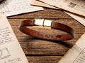 Mens leather bracelet Personalized graduation gift for him, engraved bracelet genuine leather 2026 graduation gift college handmade bracelet