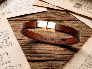 Bracciale Di Laurea Con Orso E Cappello, In Scatola Regalo, Per Lui E Lei, Congratulazioni