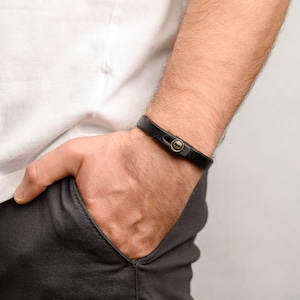 Leather bracelets with secret message 3rd anniversary gift, Personalized  bracelet 1 year anniversary gift for boyfriend