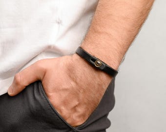 Leather bracelets with secret message 3rd anniversary gift, Personalized  bracelet 1 year anniversary gift for boyfriend