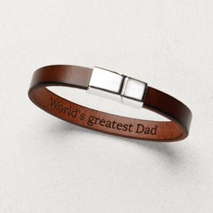 Personalized leather bracelet with secret message 1 year anniversary sentimental gifts for boyfriend, Engraved bracelet Gift for husband image 11