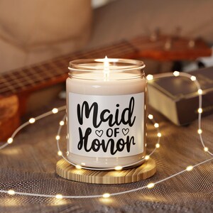 Bridesmaid Candle, Wedding Favor, Bridal Party Gift, Scented Soy Candle, 9oz Candle, Personalized Candle