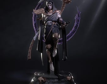 タナトス 1/8 未塗装未組立 フィギュア ガレージキット HADES タナトス 3Dフィギュア – ハデス – 32 cm 像 – 未塗装グレーレジン
