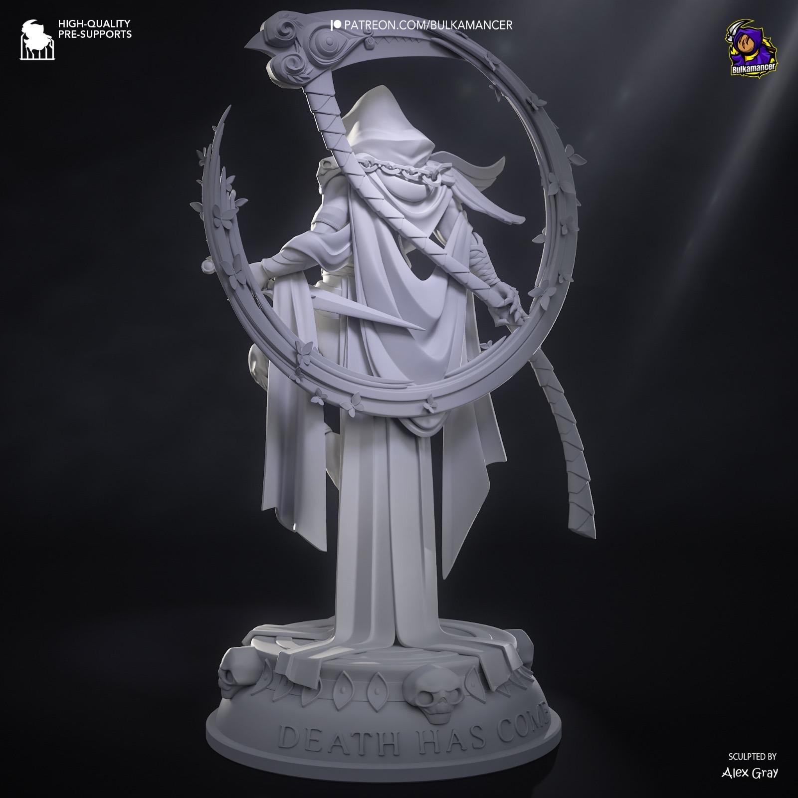 タナトス 3Dフィギュア – ハデス – 32 cm 像 – 未塗装グレーレジン