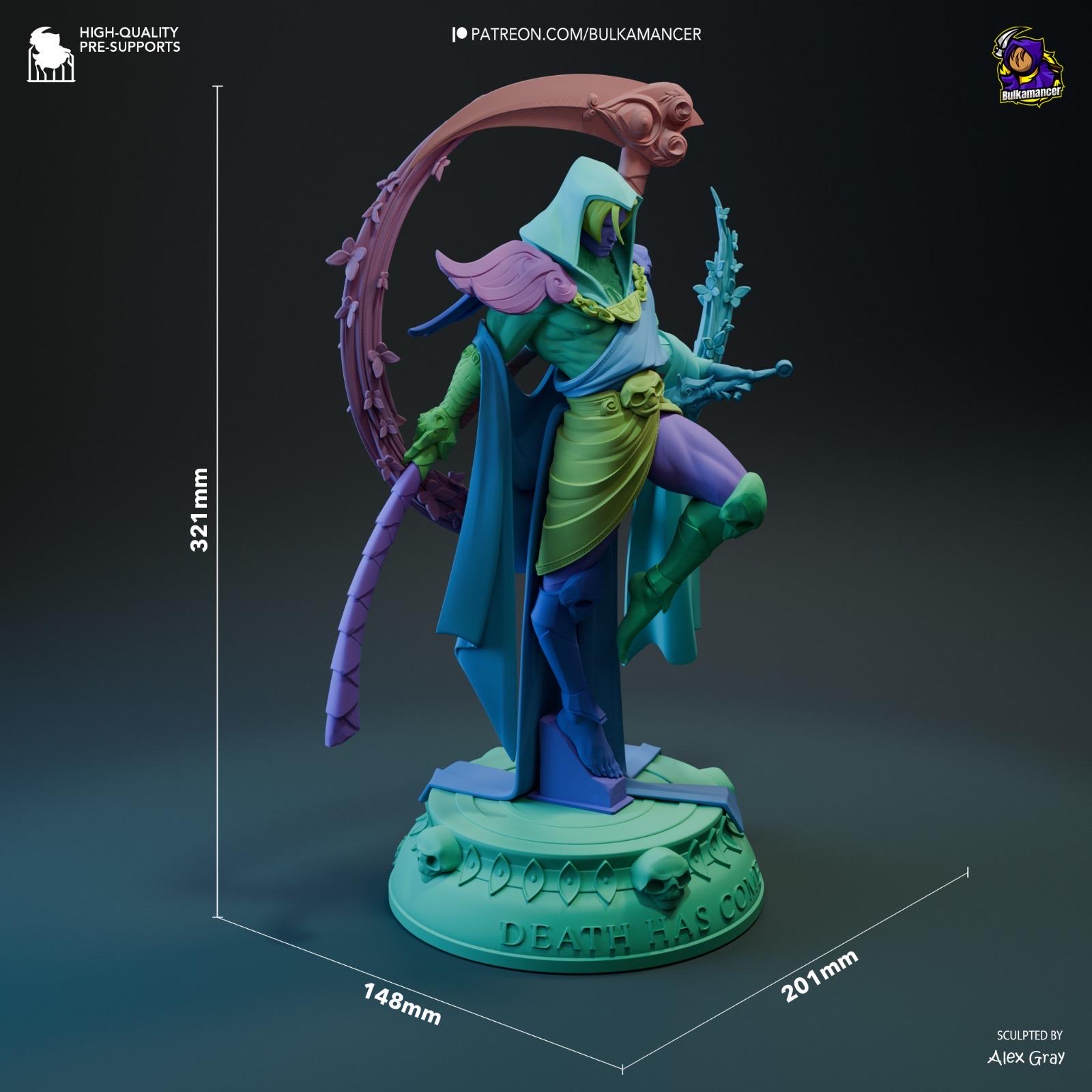 タナトス 3Dフィギュア – ハデス – 32 cm 像 – 未塗装グレーレジン