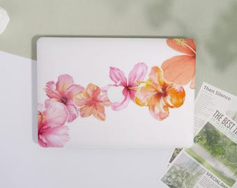 Moody Watercolor Hibiscus Macbook Air Case |Hard Laptop Case for Macbook Air 11/13/15 Pro 13/14/15/16 Cover |Laptop Sleeve,Gift for Friends