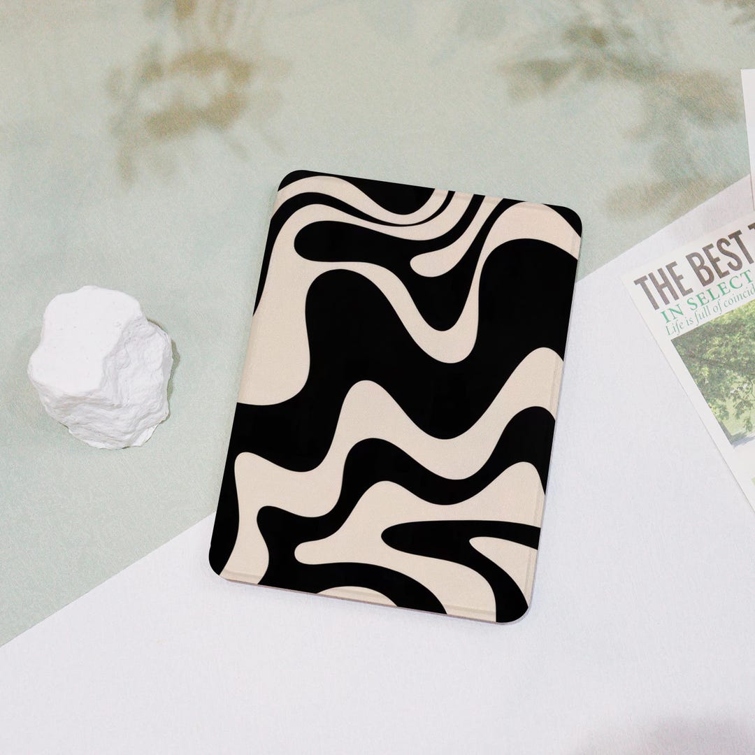 Abstract Black and White Stripes Pattern Kindle Case for Paperwhite ...