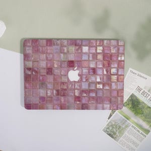 Pink Purple Mosaic Pattern Macbook Air Case |Hard Laptop Case for Macbook Air 11/13/15 Pro 13/14/15/16 Cover |Laptop Sleeve,Gift for Friend