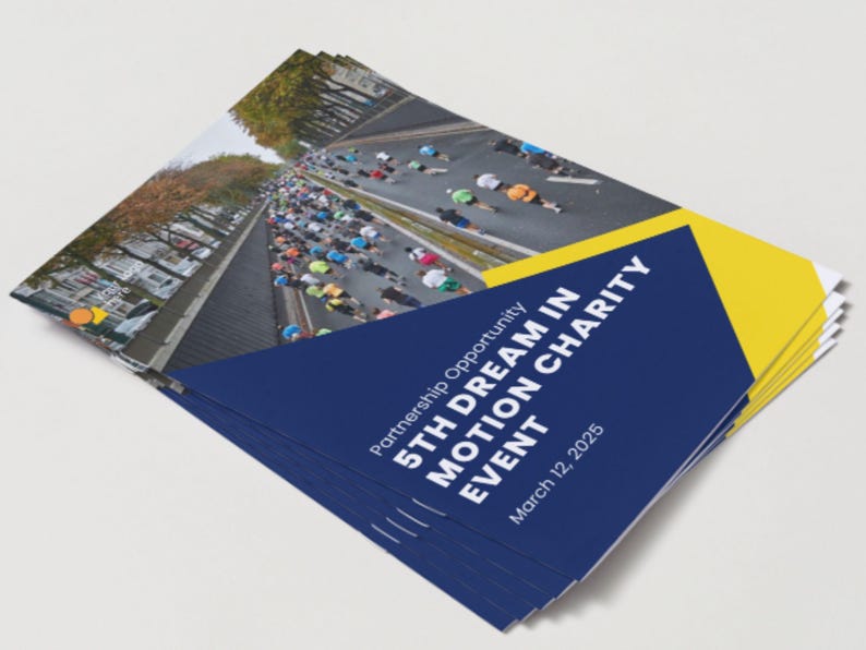 Printed booklet of Non-profit event sponsorship package template photos