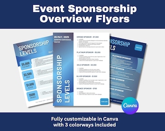 Modèle de Flyer de parrainage d'événement : design personnalisable sur toile (téléchargement numérique)