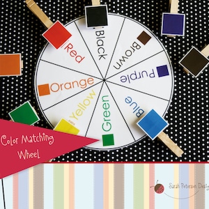 Color Matching Wheel Activity - Instant Download Printable