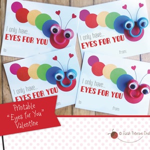 AFDRUKBAAR - Ik heb alleen ogen voor jou - DIY Googly Eyes Finger Puppet Valentine Card - Instant Download